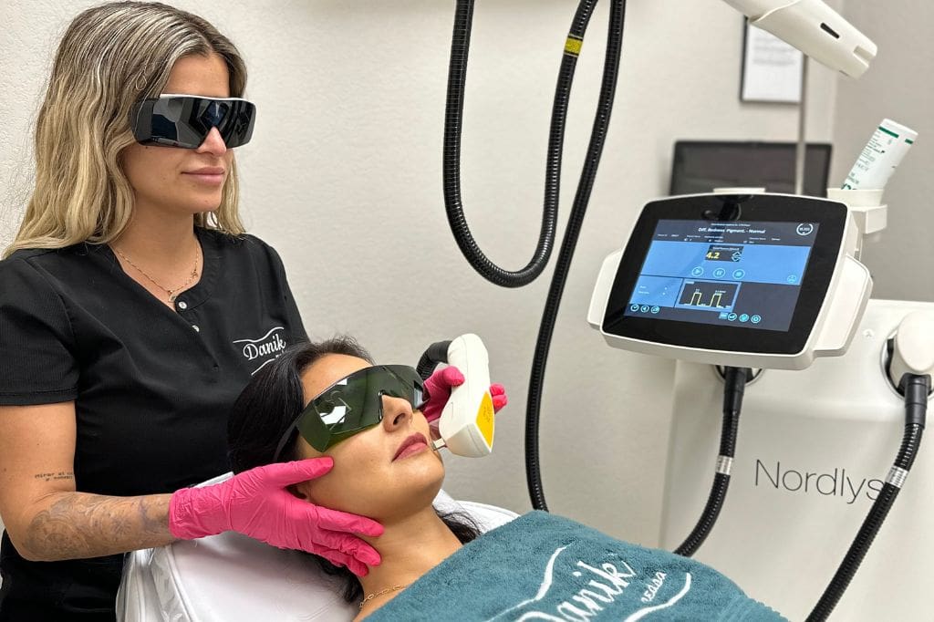 Pacient doing the IPL Laser Treatment at Danik Med Spa