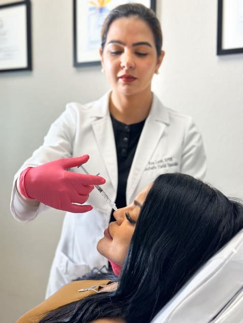 Juvederm® XC dermal filler treatment being performed at Danik MedSpa.